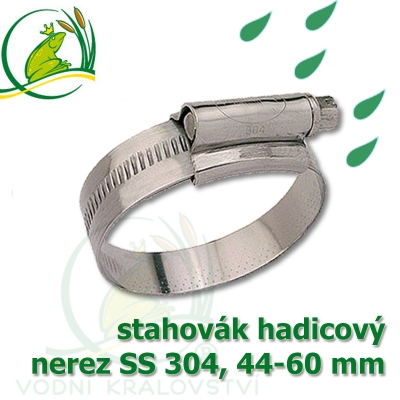 stahovák nerez 44-60 mm, "UK made" S304, šíře pásky 12 mm