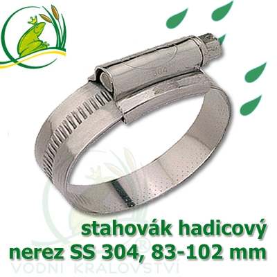 stahovák nerez 83-102 mm, "UK made" S304, šíře pásky 12 mm