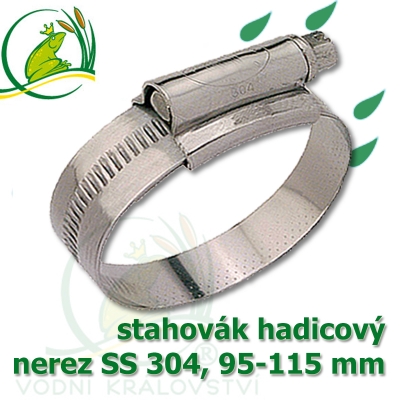 stahovák nerez 95-115 mm, "UK made" S304, šíře pásky 12 mm