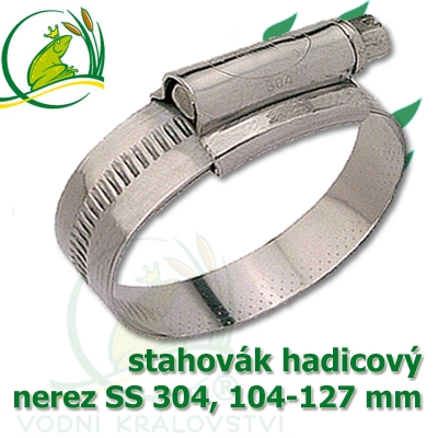 stahovák nerez 104-127 mm, "UK made" S304, šíře pásky 12 mm