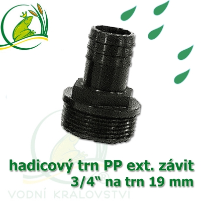 Trn přimý PP, závit ext. 3/4" na 19-20 mm