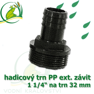 Trn přimý PP, závit ext. 1 1/4" na 32 mm