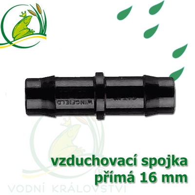 Spojka přimá PP 16 mm vzduchovací, hadičková