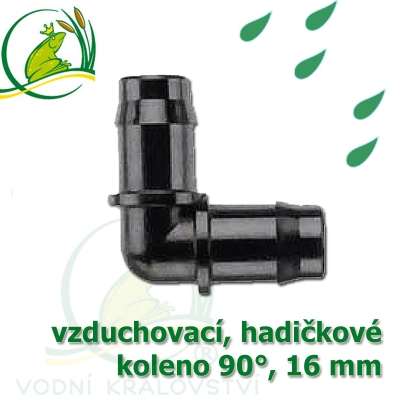 Spojka koleno 90°, PP 16 mm vzduchovací, hadičková