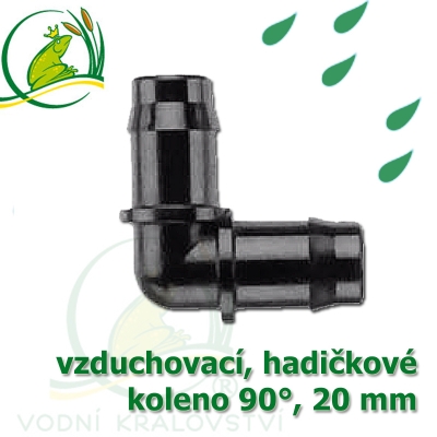 Spojka koleno 90°, PP 19-20 mm vzduchovací, hadičková