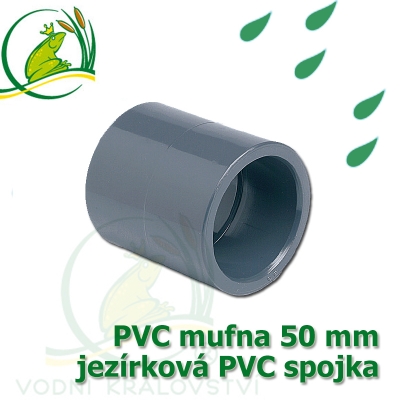 PVC mufna 40 mm, oboustranně lepící spojka na hadice VK Press a PVC trubky 50 mm
