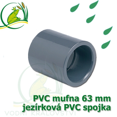 PVC mufna, jezírková spojka 63 mm, lepení/lepení