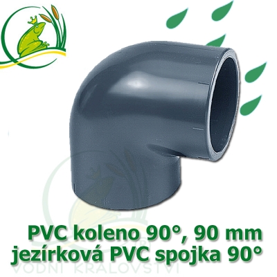 PVC koleno 90 mm, jezírková spojka 90°, lepení/lepení