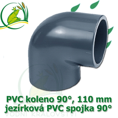 PVC koleno 110 mm, jezírková spojka 90°, lepení/lepení