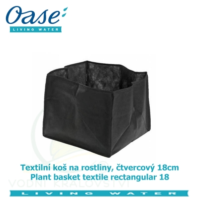 Textilní koš na rostliny, čtvercový 18cm - Plant basket textile rectangular 18