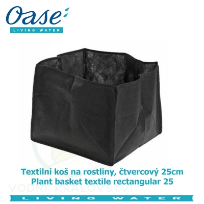 Textilní koš na rostliny, čtvercový 25cm - Plant basket textile rectangular 25