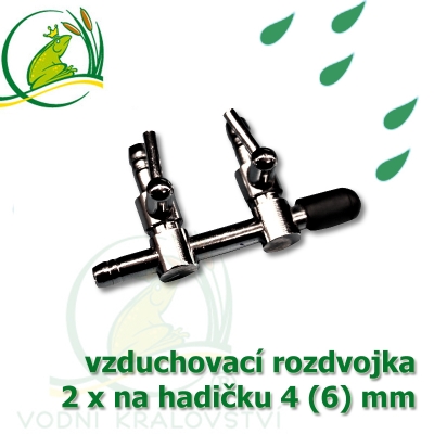 Pochromovaný rozdělovač, vzduchovací rozdvojka 4 (6) mm - 2 vývody