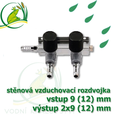 Vzduchovací rozdvojka stěnová 9 (12) mm - 2x