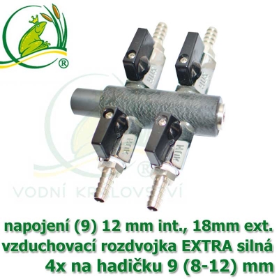 Vzduchovací rozdvojka EXTRA silná 9 (12) mm - 4 vývody