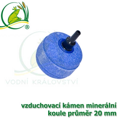 Vzduchovací kámen minerální, koule průměr 20 mm, napojení na 4-6 mm