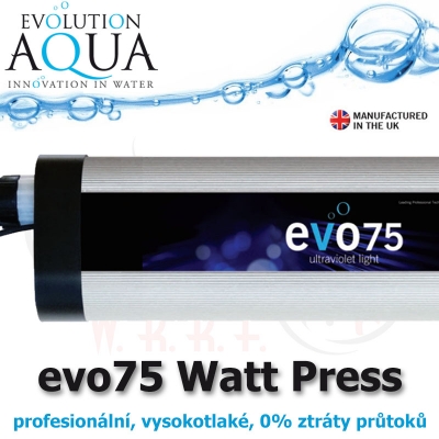 Prefesionální UV zářič evo model 75 Watt, v novém provedení v tlakové verzi, s nulovým odporem.