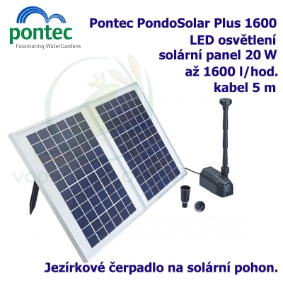 Pontec PondoSolar 1600 - Solární fontána s čerpadlem a solárním panelem