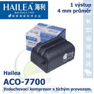 Vzduchovací kompresor tichý Hailea ACO-7700, 2,0 l/min, 1,8 Watt, do 40 db,