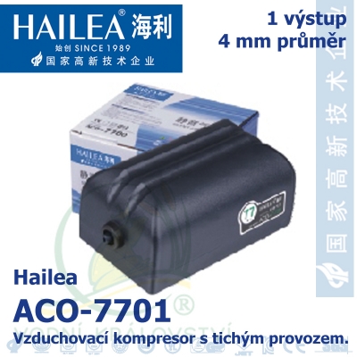 Vzduchovací kompresor tichý Hailea ACO-7701, 4  l/min, 3 Watt, do 40 db,