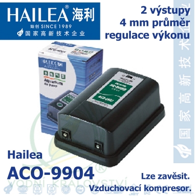 Vzduchovací kompresor Hailea ACO-9904, 5,5 l/min, 3,5 Watt,