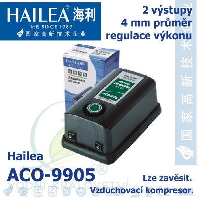 Vzduchovací kompresor Hailea ACO-9905, 6,5 l/min, 6 Watt,