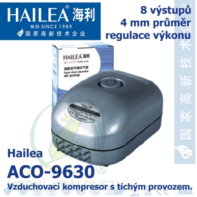 Vzduchovací kompresor tichý Hailea ACO-9630, 16 l/min, 15 Watt, do 45 db,