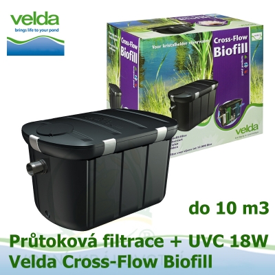 Průtoková filtrace Velda Cross-Flow Biofill + UVC lampa 18 Watt pro jezírka do 10 m3
