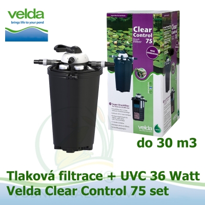 Tlaková filtrace Velda Clear Control 75 + UVC lampa 36 watt pro jezírka do 30 m3