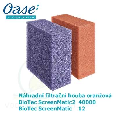 Náhradní filtrační houba oranžová pro Biotec ScreenMatic 12, ScreenMatic2 40 000