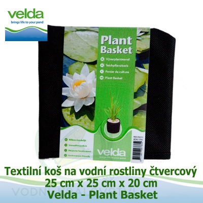 Textilní koš na vodní rostliny čtvercový 25cm x 25cm x 20cm - Velda Plant Basket