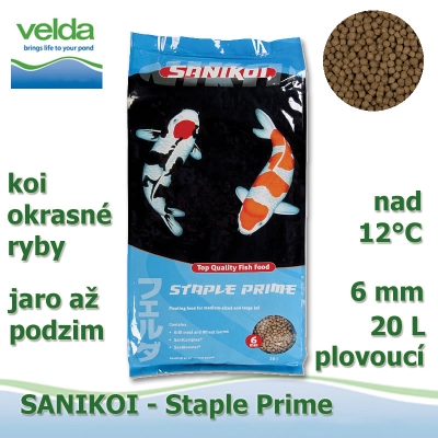 SaniKoi Staple Prime 6 mm, koi okrasné ryby, jaro až podzim, 20000 ml