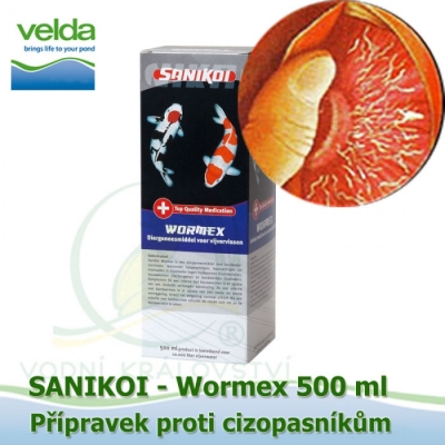 SaniKoi Wormex 500 ml, proti cizopasníkům, hlavně na žábrech