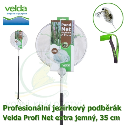 Profesionální jezírkový podběrák Velda Profi Net extra jemný, kruhová síťka, 35 cm