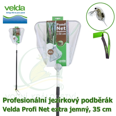 Profesionální jezírkový podběrák Velda Profi Net extra jemný, čtvercová síťka, 35 cm