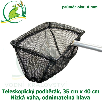  Teleskopický podběrák, čtverec 35 cm x 40 cm
