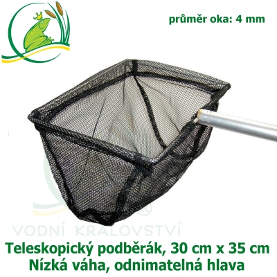 Teleskopický podběrák, čtverec 30 cm x 35 cm