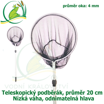 Teleskopický podběrák, kruh 20 cm