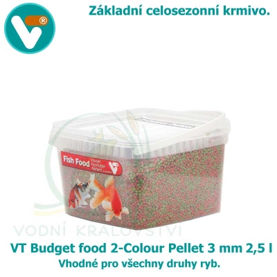 VT Budget food 2-Colour Pellet 3mm 2,5 l, krmivo pro všechny druhy ryb