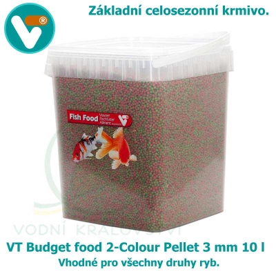 VT Budget food 2-Colour Pellet 3mm 10 l, krmivo pro všechny druhy ryb