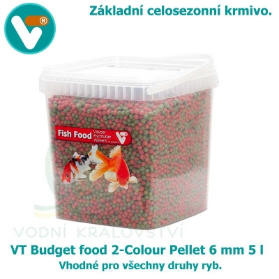 VT Budget food 2-Colour Pellet 6mm 5 l, krmivo pro všechny druhy ryb