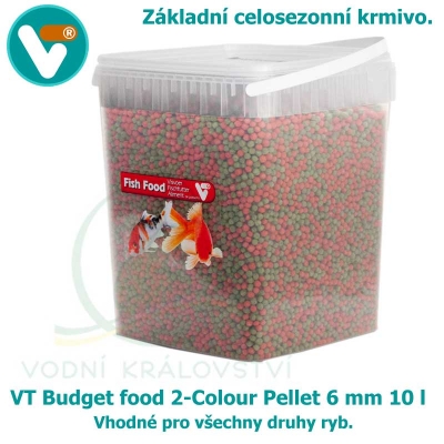 VT Budget food 2-Colour Pellet 6mm 10 l, krmivo pro všechny druhy ryb