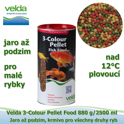 3-Colour Pellet Food 880 g/2500 ml, od 12°C, granule, jaro až podzim, všechny druhy ryb