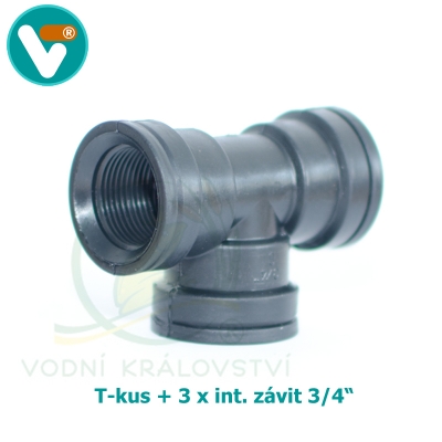 T-kus + 3 x int. závit 3/4 Inch 1 ks