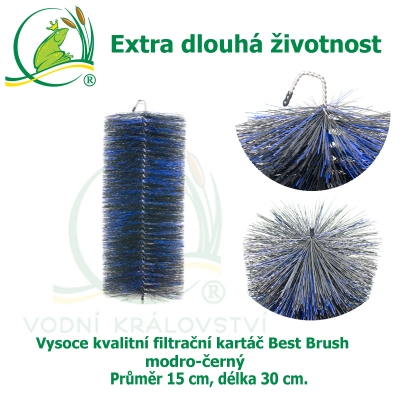 Vysoce kvalitní filtrační kartáč Best Brush modro-černý 30 x 15 cm. Extra dlouhá životnost !