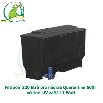 Filtrace  220 litrů pro nádrže Quarantine 600 l, včetně UV zářiče 11 Watt
