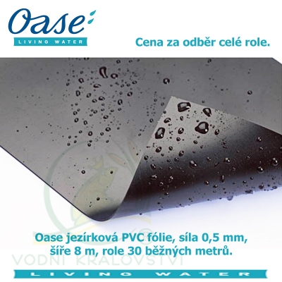 Oase jezírková PVC fólie 0,5 mm 8 m x 30 m, odběr celé role, 49 Kč za 1m2