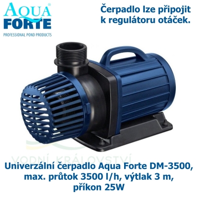 Univerzální čerpadlo Aqua Forte DM-3500, max. průtok 3500 l/h, výtlak 3 m, příkon 25W