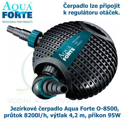 Jezírkové čerpadlo Aqua Forte O-8500, průtok 8200l/h, výtlak 4,2 m, příkon 95W 