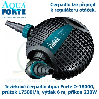 Jezírkové čerpadlo Aqua Forte O-18000, průtok 17500l/h, výtlak 6 m, příkon 220W