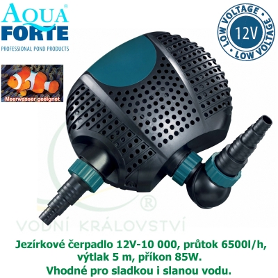 Jezírkové čerpadlo 12V-10000, průtok 10000l/h, výtlak 5 m, příkon 85W, vhodné do skimmeru Biosys